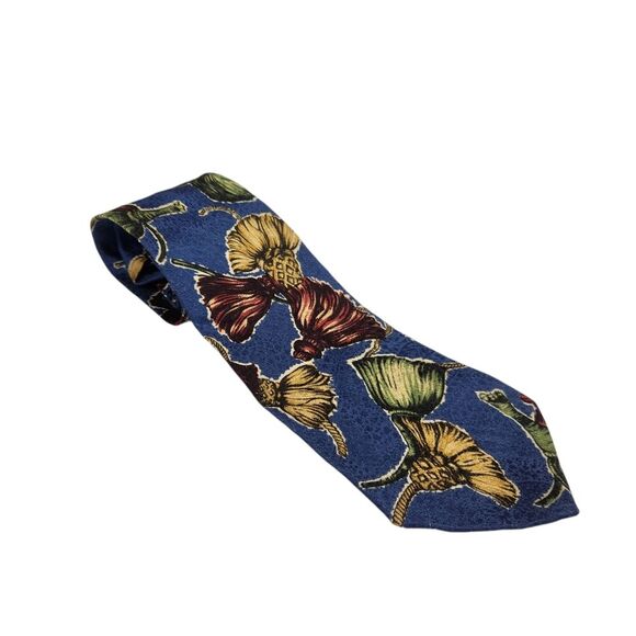 Boss Hugo Boss Mens 100% Silk Tassel Print Tie Made In Italy - Picture 1 of 6